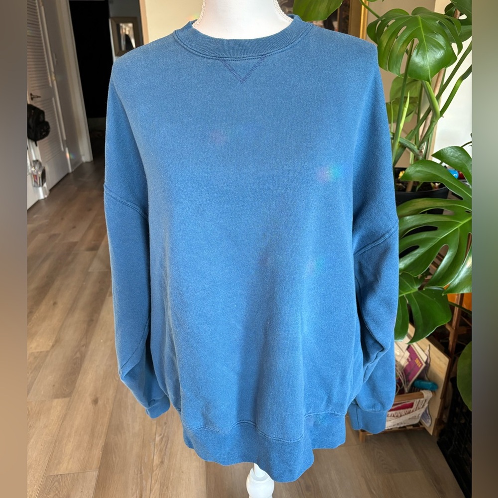 Men’s Fruit of Loom Blue Oversized Crew Neck Sweatshirt